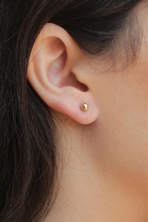Gold Dot Earrings K Gold Filled Stud Earrings Minimalist Etsy Artofit
