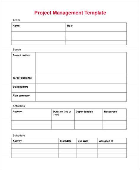 Project Documentation Template Free Download Printable Templates