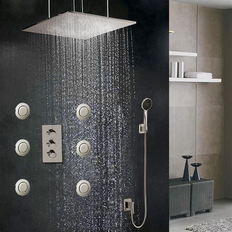 Sofia Large Ceiling Rain Shower Head Set With Shower Body Sprays