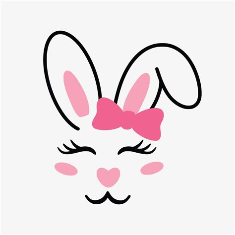 Girl Bunny Face SVG File. Happy Easter Girl Bunny Face SVG | Etsy