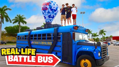 I Went To The Fortnite Battle Bus In Real Lifevlog Youtube