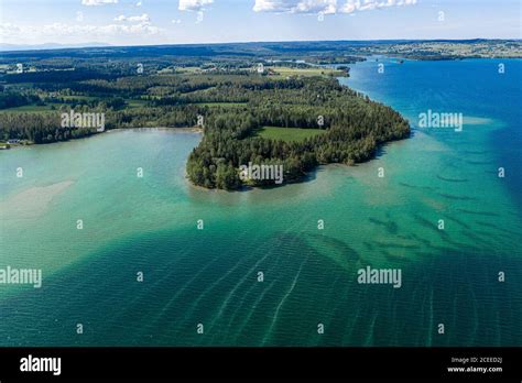 Drone Shot Of Lake In Sweden Stock Photo Alamy