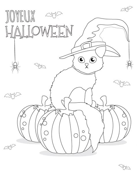 Coloriage chat dessins halloween imprimer gratuit - Artherapie.ca