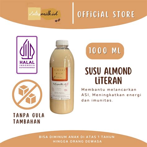 Jual Susu Almond Dates Milk 1 Liter Dengan Pemanis Alami Kurma Untuk Ibu Menyusui Pelancar Asi