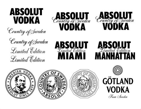 Vodka Logo Svg Bundle Alcohol Drink Brand Emblem Label Vector Etsy