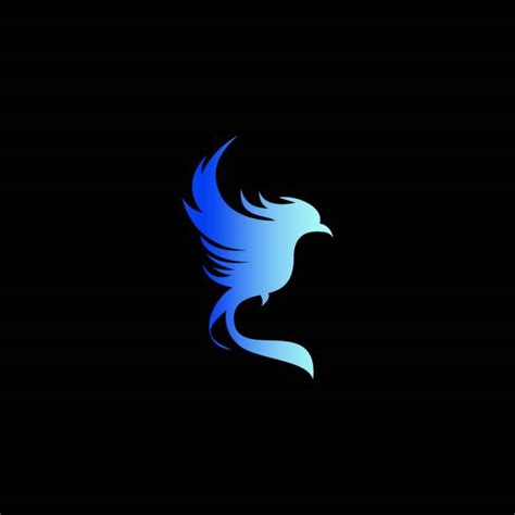 Blue Phoenix Bird Logo