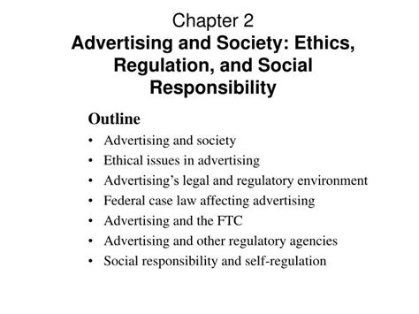 Ppt Chapter 2 Advertising And Society Ethics Regulation And Social