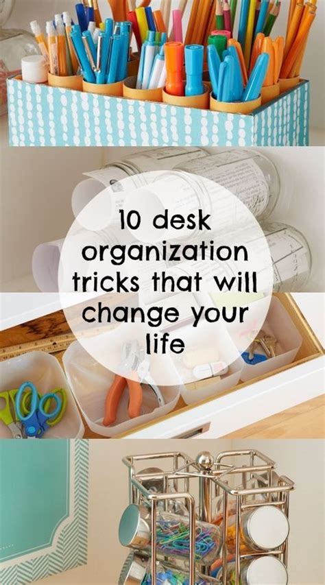 Try this desktop organizer to clean up your computer desktop. Genius! 10 simple desk organization tricks that will ...