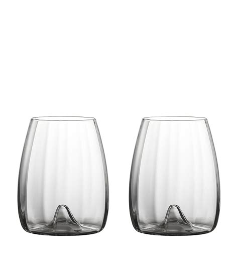 waterford set of 2 elegance optic stemless wine glasses 520ml harrods uk