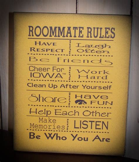 Roommate Rules Personalized Great For Dorm Room By Heartlandsigns