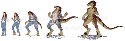 Wereraptor Transformation Spirit Animal Art Furry Art Furry Tf