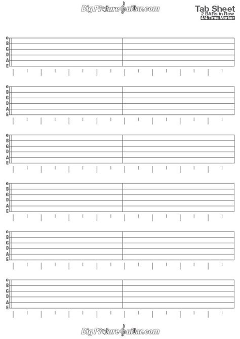 Image Result For Printable Blank Guitar Tab
