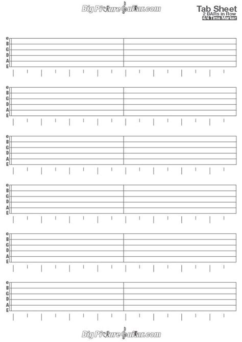 Blank Guitar Tab Template