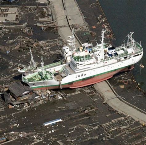 100 people lost their lives to the tsunami, including seawall construction workers and beachgoers. Ships In City - After Tsunami Japan Photos - XciteFun.net