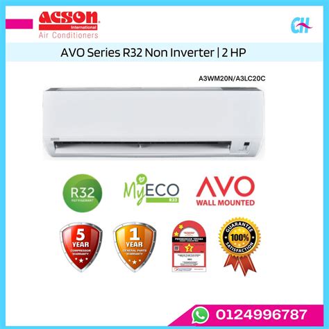 Acson Hp Avo Series R Non Inverter Air Conditioner A Wm N