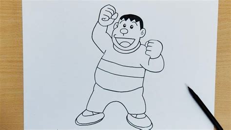 How To Draw Gian From Doraemon Step By Step Hac Youtube