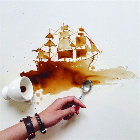 Spilled Coffee Art Will Grab You By The Horns