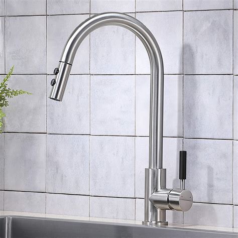 Buy Atum Home Modern Commercial High Arc Swivel Spout Brushed Steel