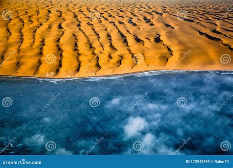 Sand Dunes Of Namib Desert From Aircraft On Skeleton Coast In Namibia