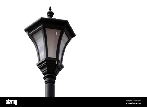 Old Street Lamp Close Up Isolated Object On A White Background Stock