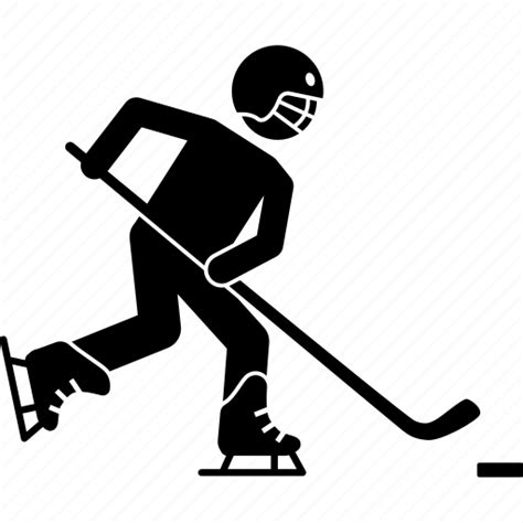 Sport Ice Hockey Player Playing Ice Hockey Skating Icon