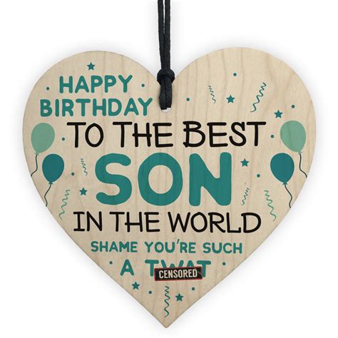 Make your son birthday wishes as amazing as your son. Funny Happy Birthday Gift For Son Wood Heart Son Birthday Card