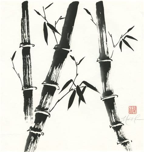 Original Bamboo Brush Painting Dream Forest Nan Rae Studio