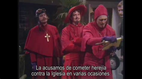 The joke involves three insane spanish cardinals who appear whenever someone says: Nobody expects the Spanish Inquisition of Gallardón - YouTube