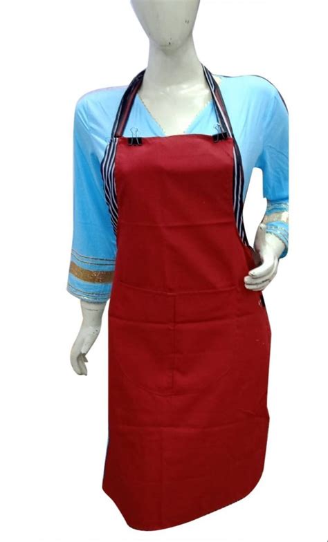 Plain Red Cotton Kitchen Apron Size Small At Rs 85 In Jaipur Id 2850330259788