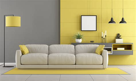 Gray And Yellow Living Room Cabinets Matttroy