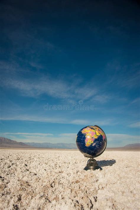 Vertical Globe In Desert Waste Stock Image Image Of Ecology