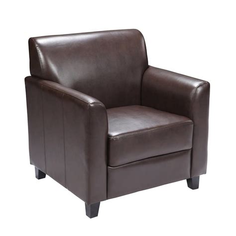 Flash Furniture Hercules Modern Brown Faux Leather Club Chair At