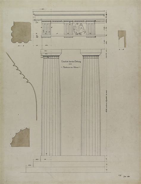 Orders Of Architecture Greek Doric Order From The Parthenon Elevation