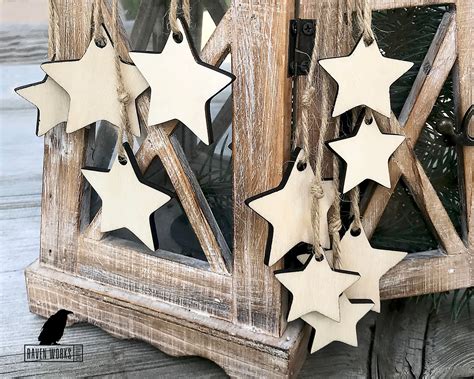 Wooden Stars With Holes Wooden Star Cutout Star Blanks Etsy