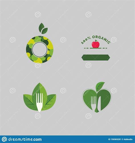 Conjunto De Logotipos Para Alimentos Saludables Colecci N De