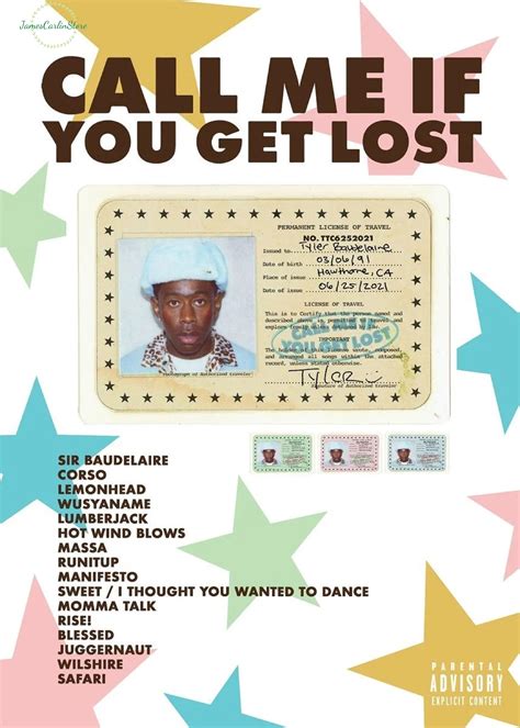 Tyler The Creator Poster Call Me If You Get Lost Poster Album Etsy Uk