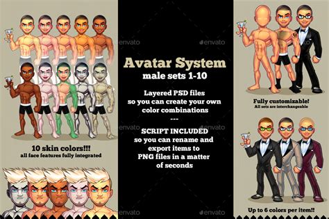Avatar Creator Man Bundle Sets 1 10 Graphics Graphicriver