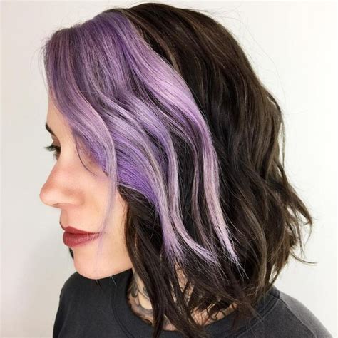 Brown And Lavender Wavy Bob Chic Hairstyles Creative Hairstyles