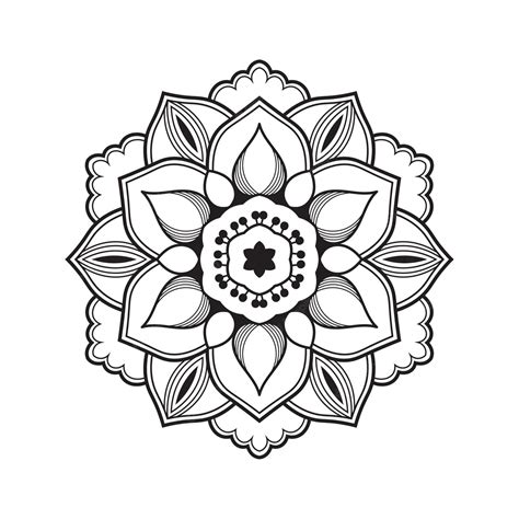 Mehndi Indian Henna Tattoo Vector Mandala Design Patrón Tradicional
