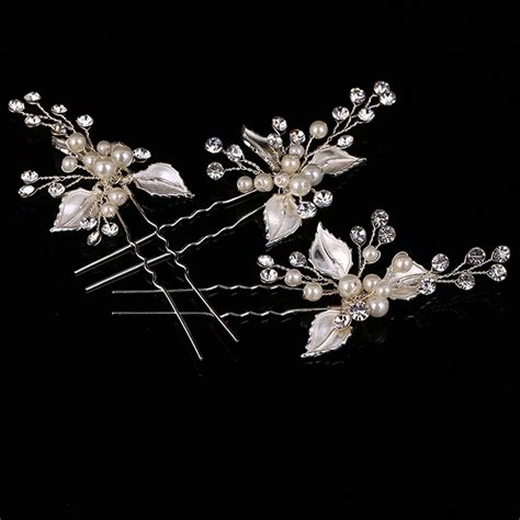 1 Piece Bridal Wedding Crystal Beads Hair Pins Elegant Headpiece