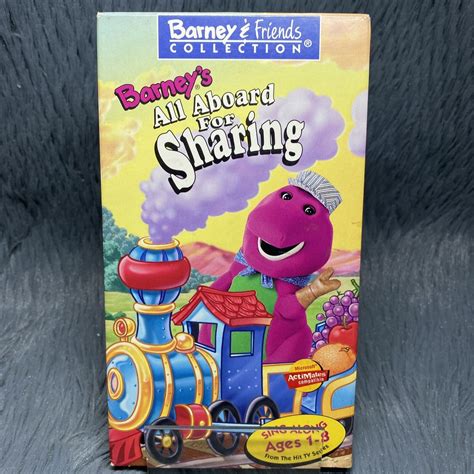 Barney Barneys All Aboard For Sharing Vhs 1996 Ding Along Tv Show