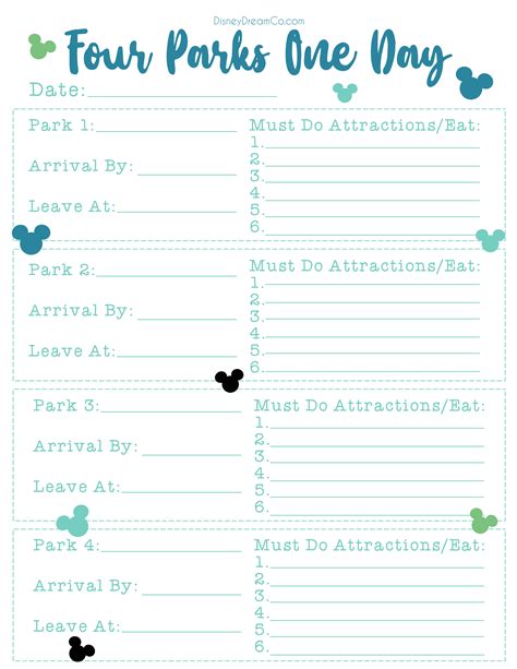 Disney World Free Planning Printables Disney World Planner Disney