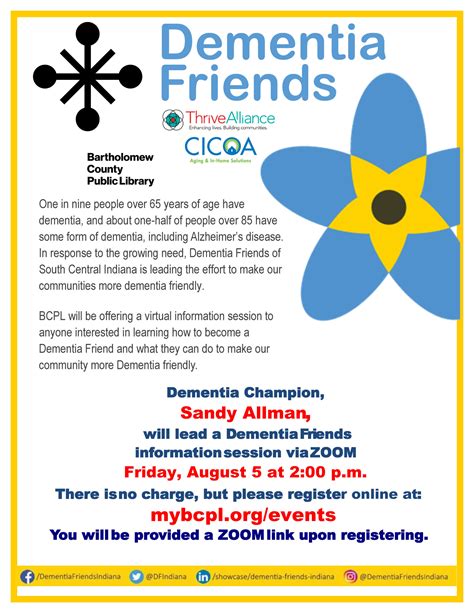 Dementia Friends Information Session Coming Up Thrive Alliance
