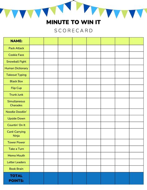 Minute To Win It Free Printables Printable Templates