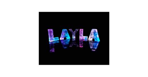 The Name Layla In 3d Lights Photograph Postcard
