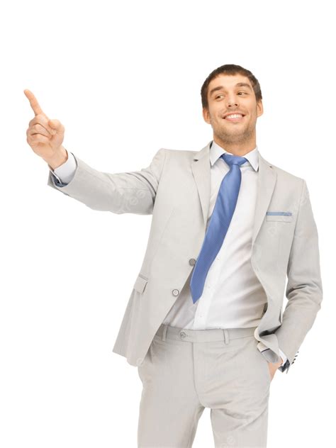 Businessman Pointing His Finger Nice Direction Sign Professional Png