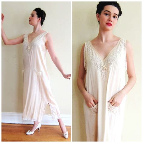 Vintage 1920s Silk And Lace Nightgown By Stewart Co 20s Etsy