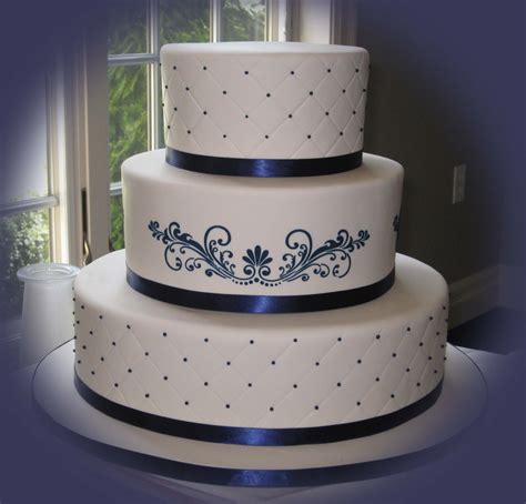 Beautiful Bridal Navy Blue Wedding Cakes