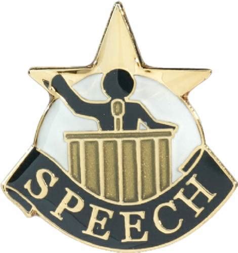 Speech Lapel Pin With Presentation Box Chenille Letter Insignia Pins