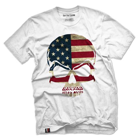 American Flag Skull Mens T Shirt